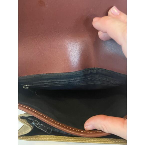 Esprit Vintage Shoulder Bag Crossbody Purse Vtg 80's Brown/Tan Pebbled - Picture 7 of 7